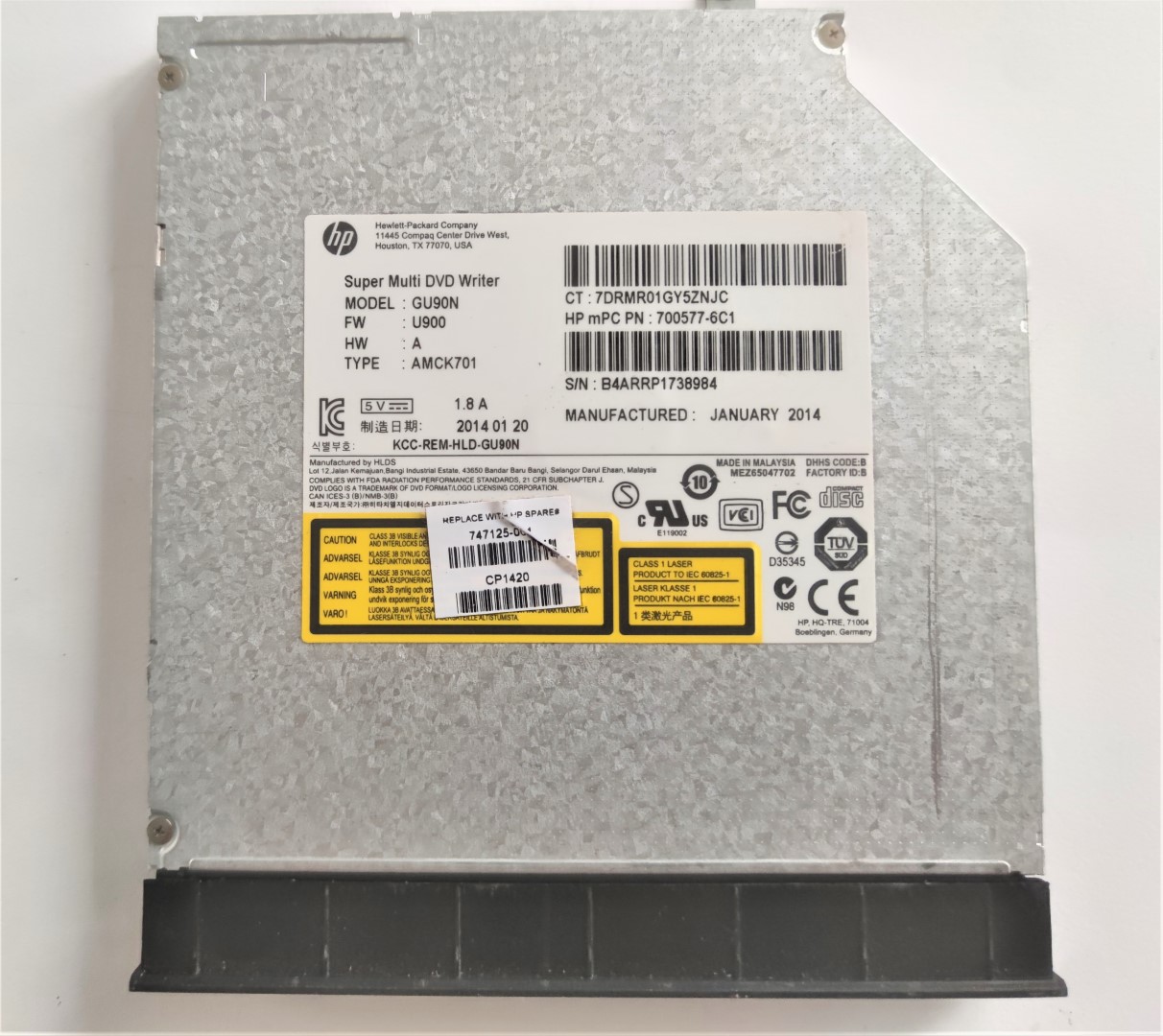 LECTOR DVD RW SATA OPTICAL DEVICE HP TouchSmart 15-D 15-D053CL HP 250 G2 255 G2