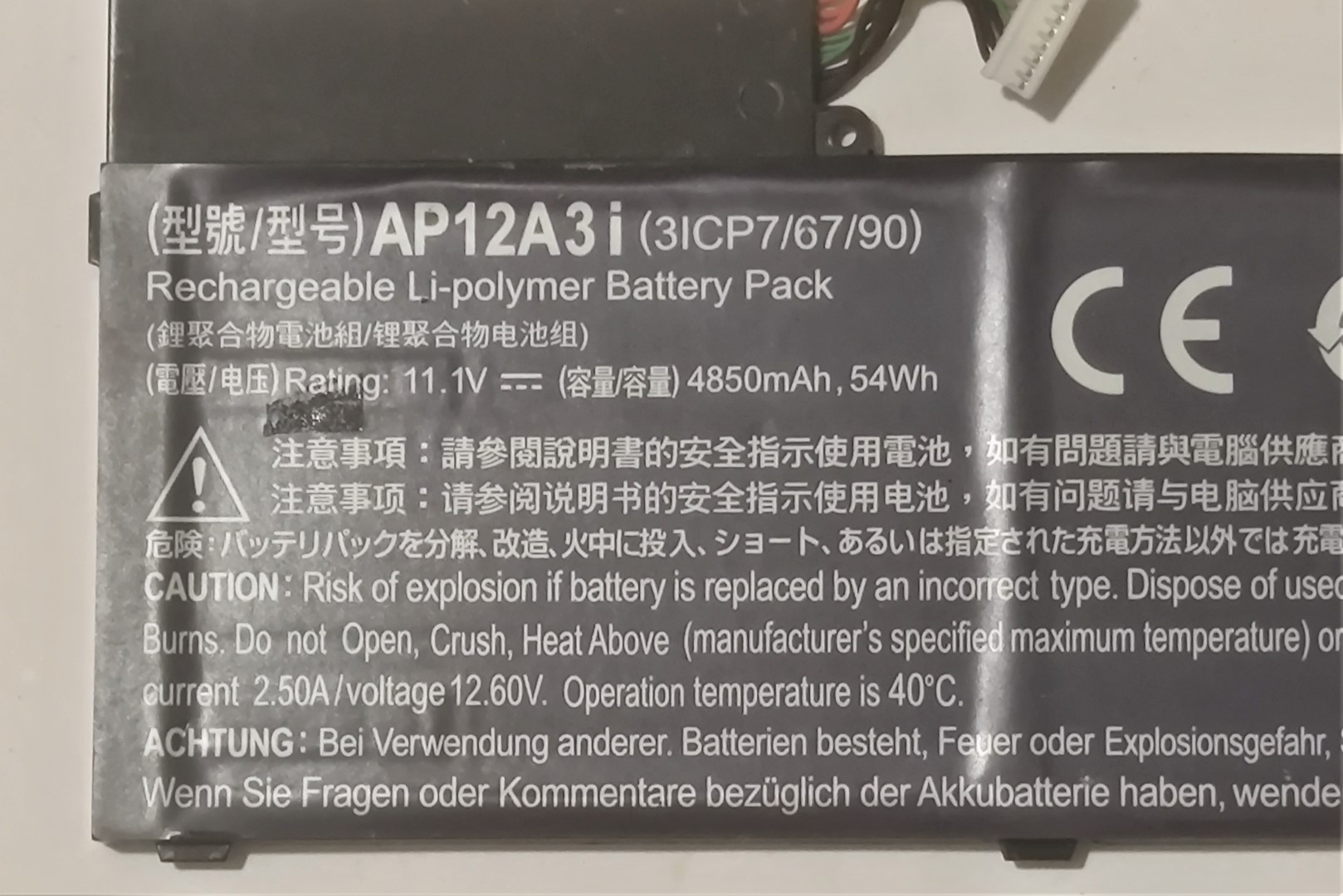 BATERIA AKKU BATTERY 11.1V 54Wh ACER ASPIRE TIMELINE M3-581T M3-581TG MA50 - Imagen 2