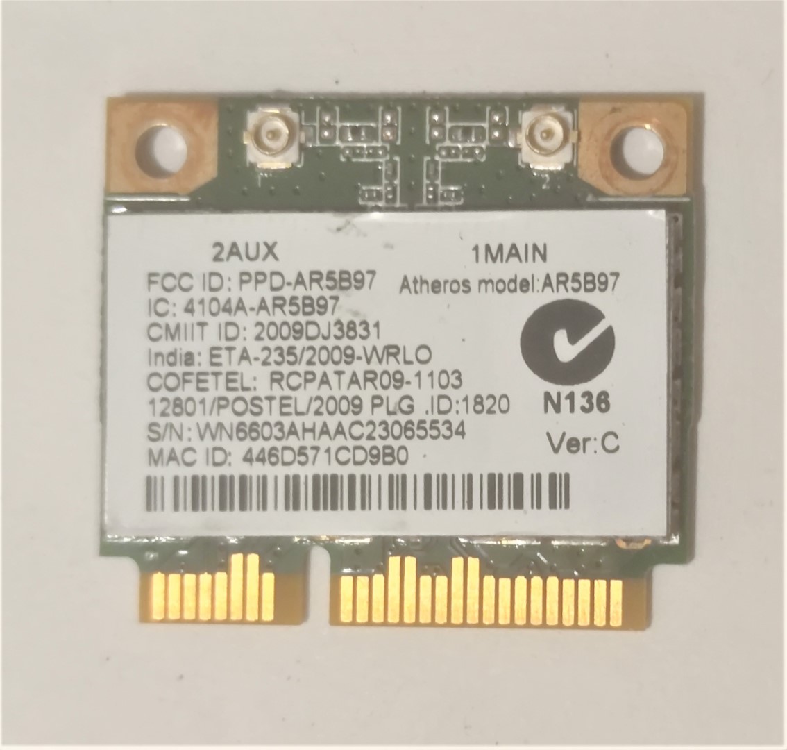 TARJETA RED WIFI WIRELESS ACER ASPIRE TIMELINE M3-581T M3-581TG MA50 - Imagen 2