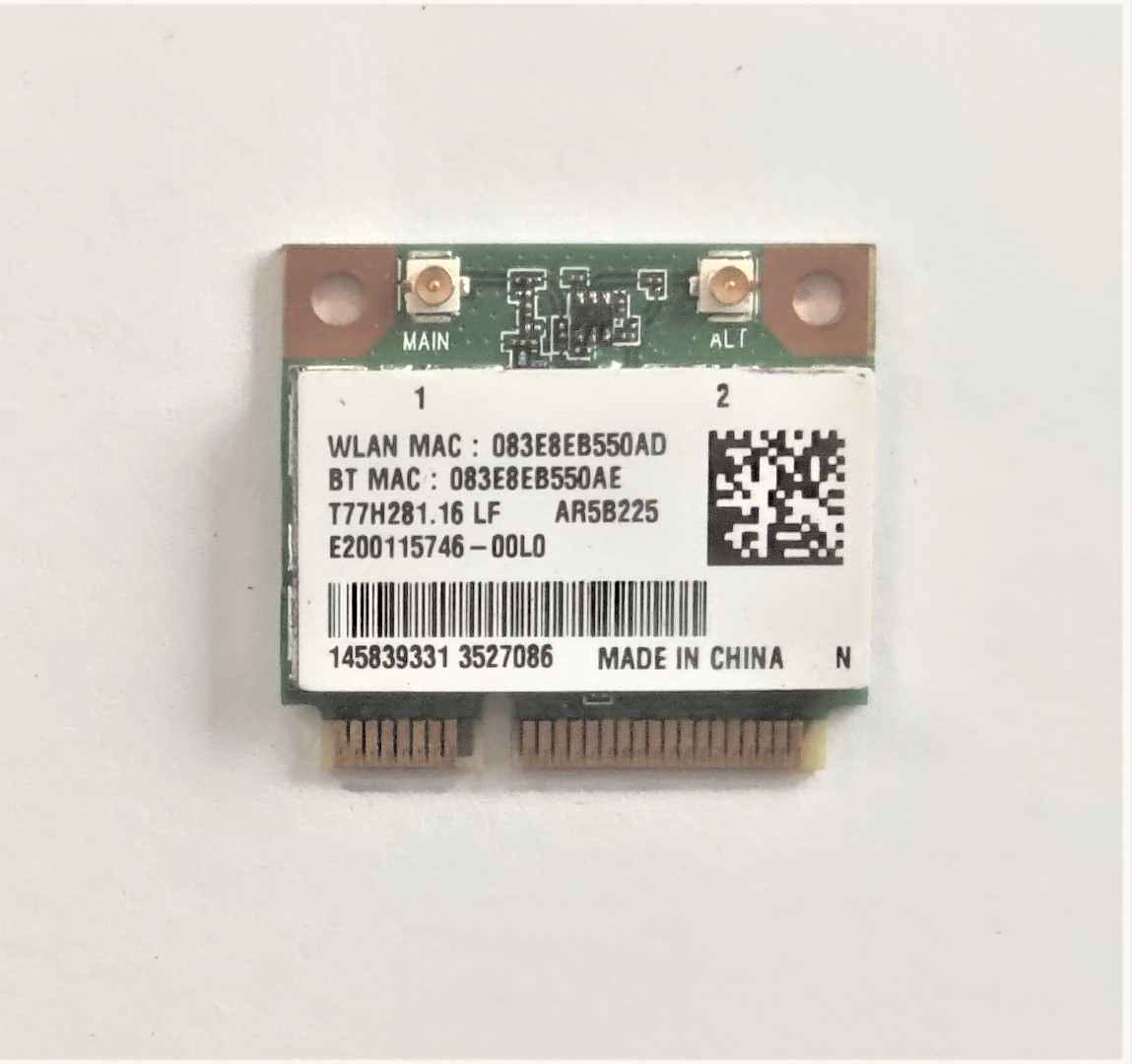TARJETA RED WIFI WIRELESS + BLUETOOTH SONY VAIO SVE171 SVE171E11M SVE171E13M