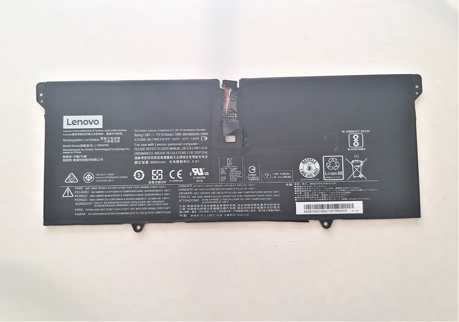 BATERIA AKKU BATTERY 7.68V 70Wh LENOVO YOGA 920-13 920-13IKB 80Y7