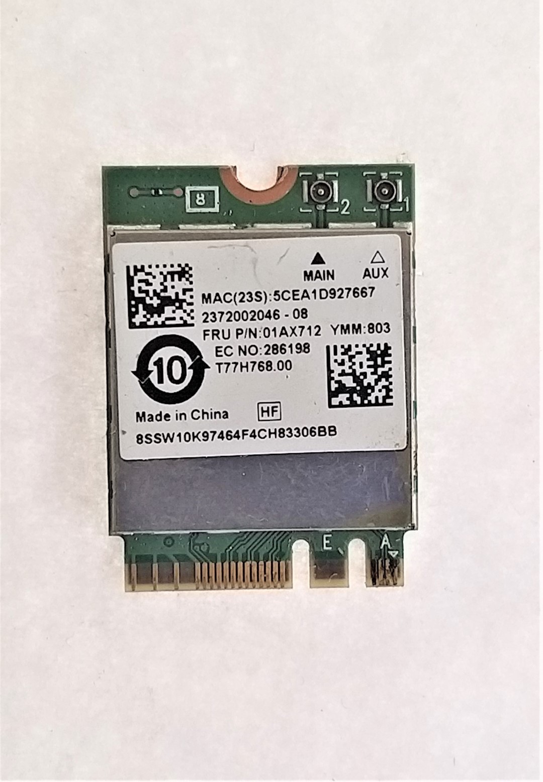 TARJETA RED WIFI WIRELESS BLUETOOTH DELL ALIENWARE 17 R4 P31E