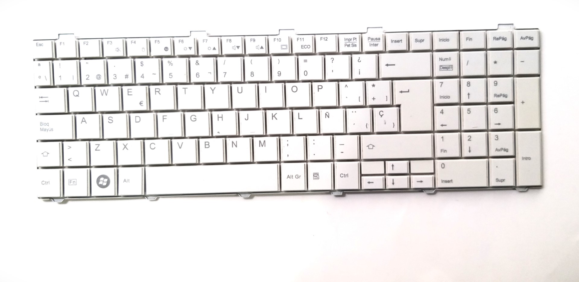 TECLADO ESPA?OL KEYBOARD BLANCO FUJITSU LIFEBOOK A530 AH530 AH531