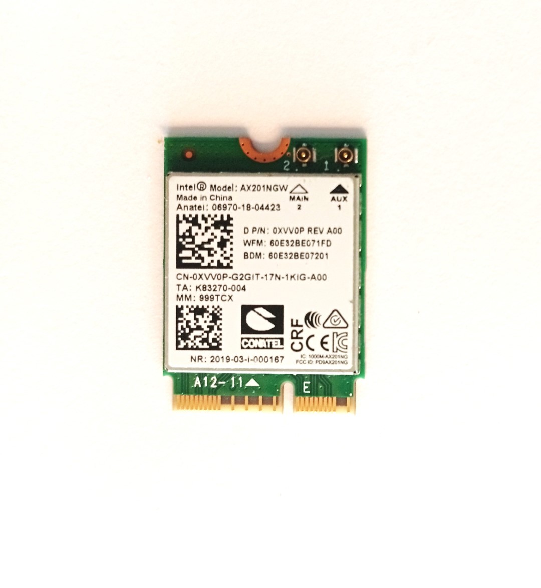 TARJETA RED WIFI 6 WIRELESS + BT DELL VOSTRO 15 5510 5515 5518 INSPIRON 5510