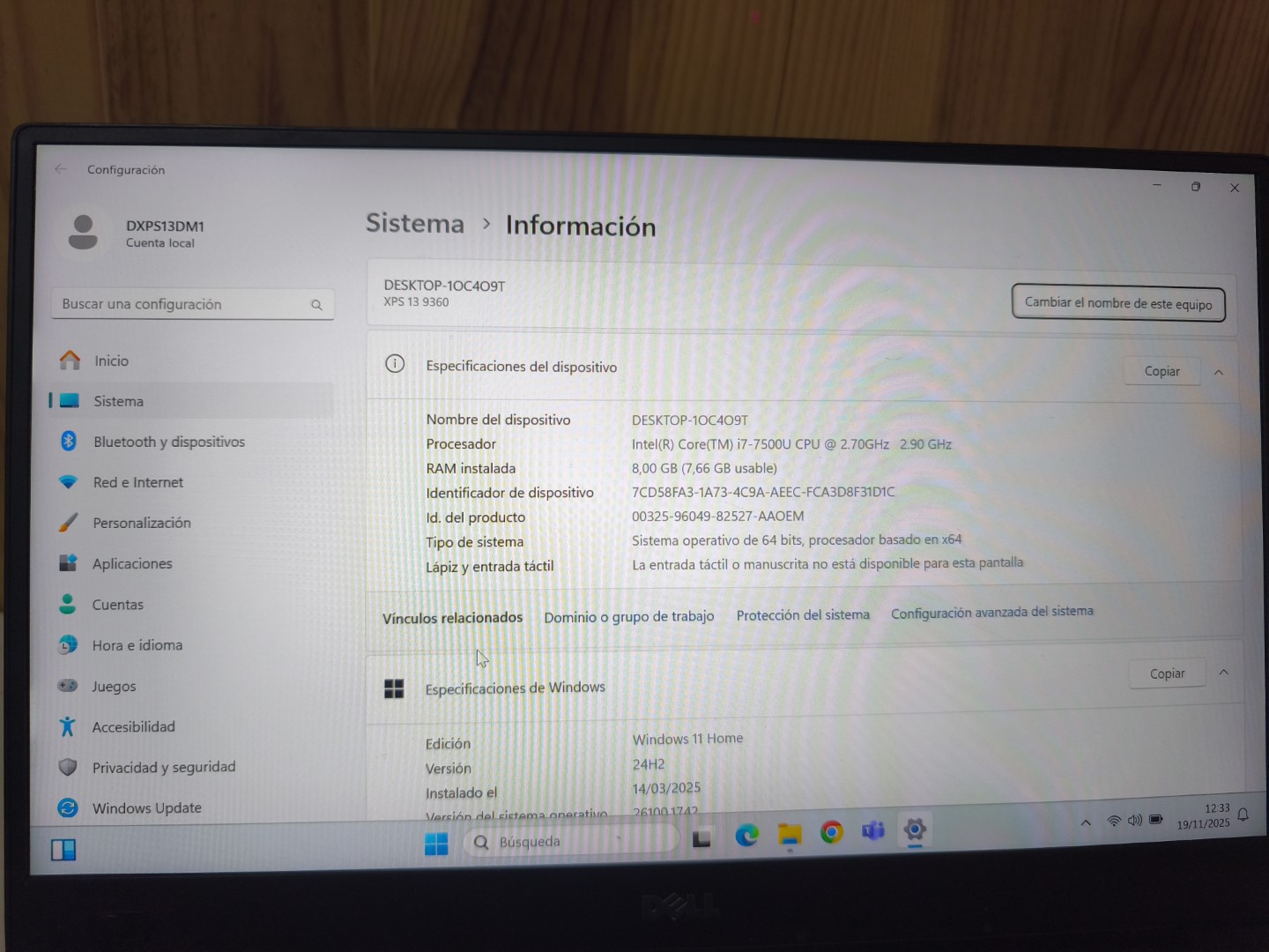 Portátil Dell XPS 13 9360 i7 SSD Excelente - Imagen 2
