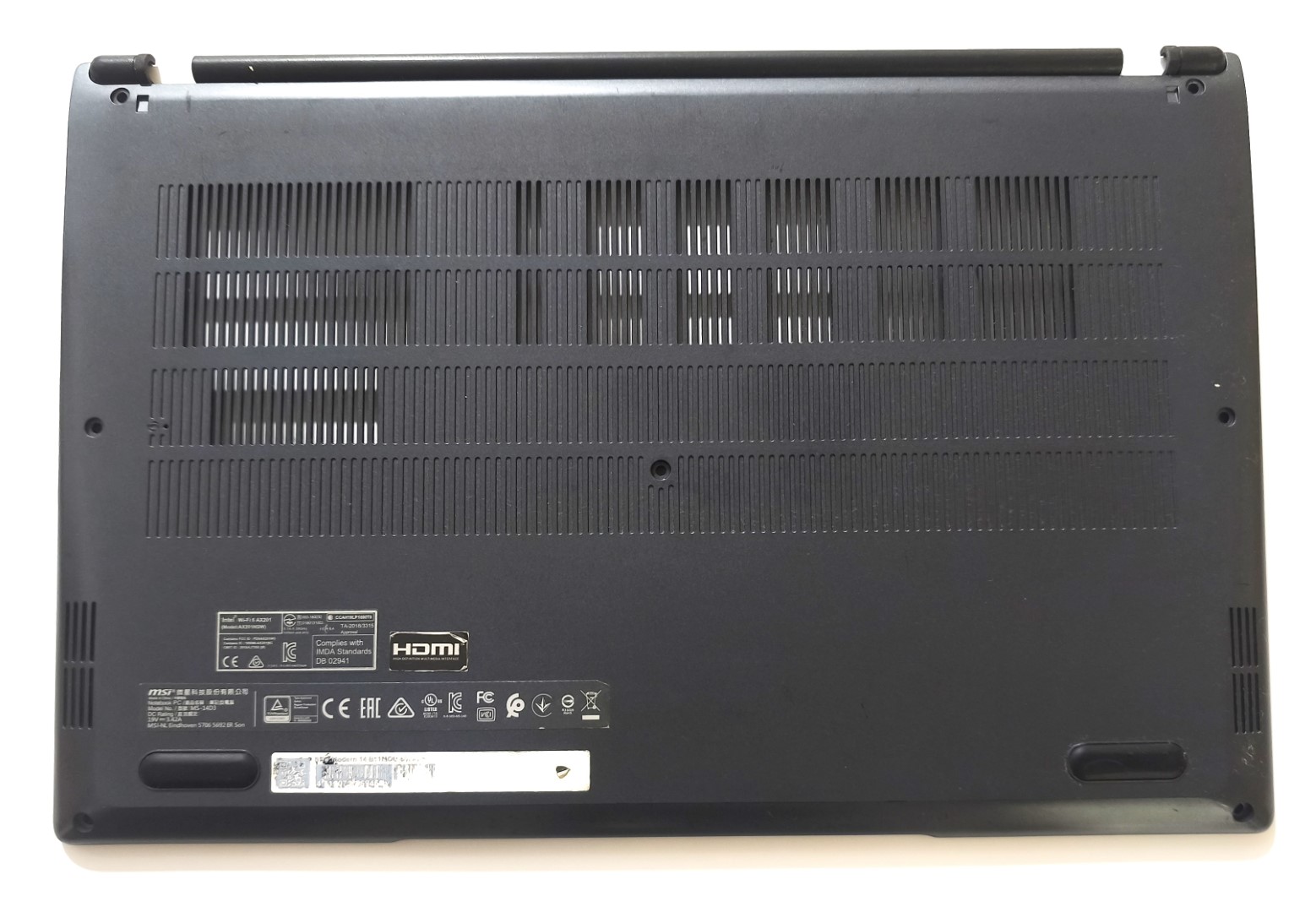 CARCASA BASE BOTTOM CASE MSI MODERN 14 B11MOU MS-14D3 MS-14D1 MS-14D2