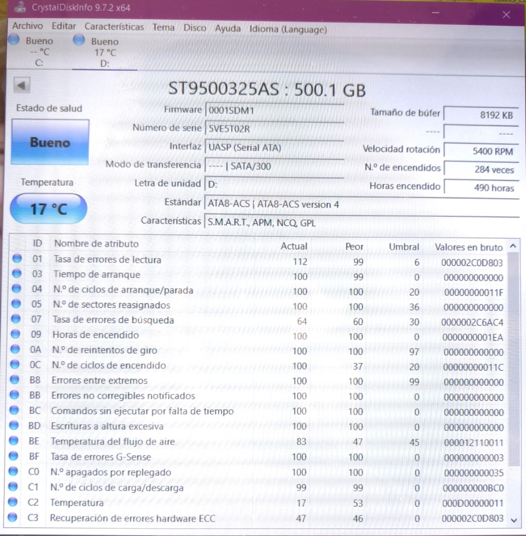 SEAGATE ST9500325AS DISCO DURO 2,5" HDD SATA 500 GB PARA PORTATIL - Imagen 2