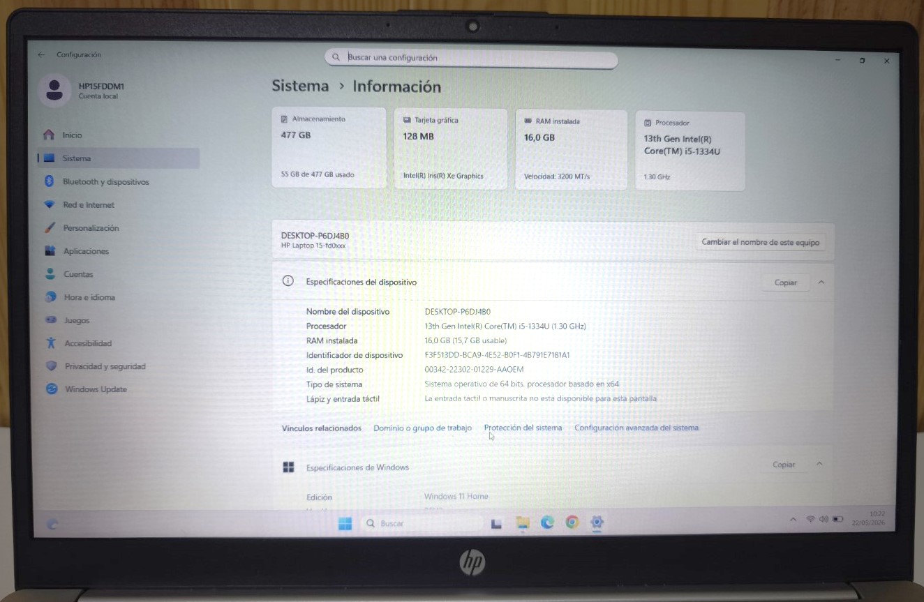 Portátil HP 15-Fd0064ns I5 13th gen Excelente - Imagen 2